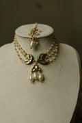Royal Pearl Kundan Choker Set with Long Earrings