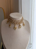 Pearl Layered Gold Choker Necklace