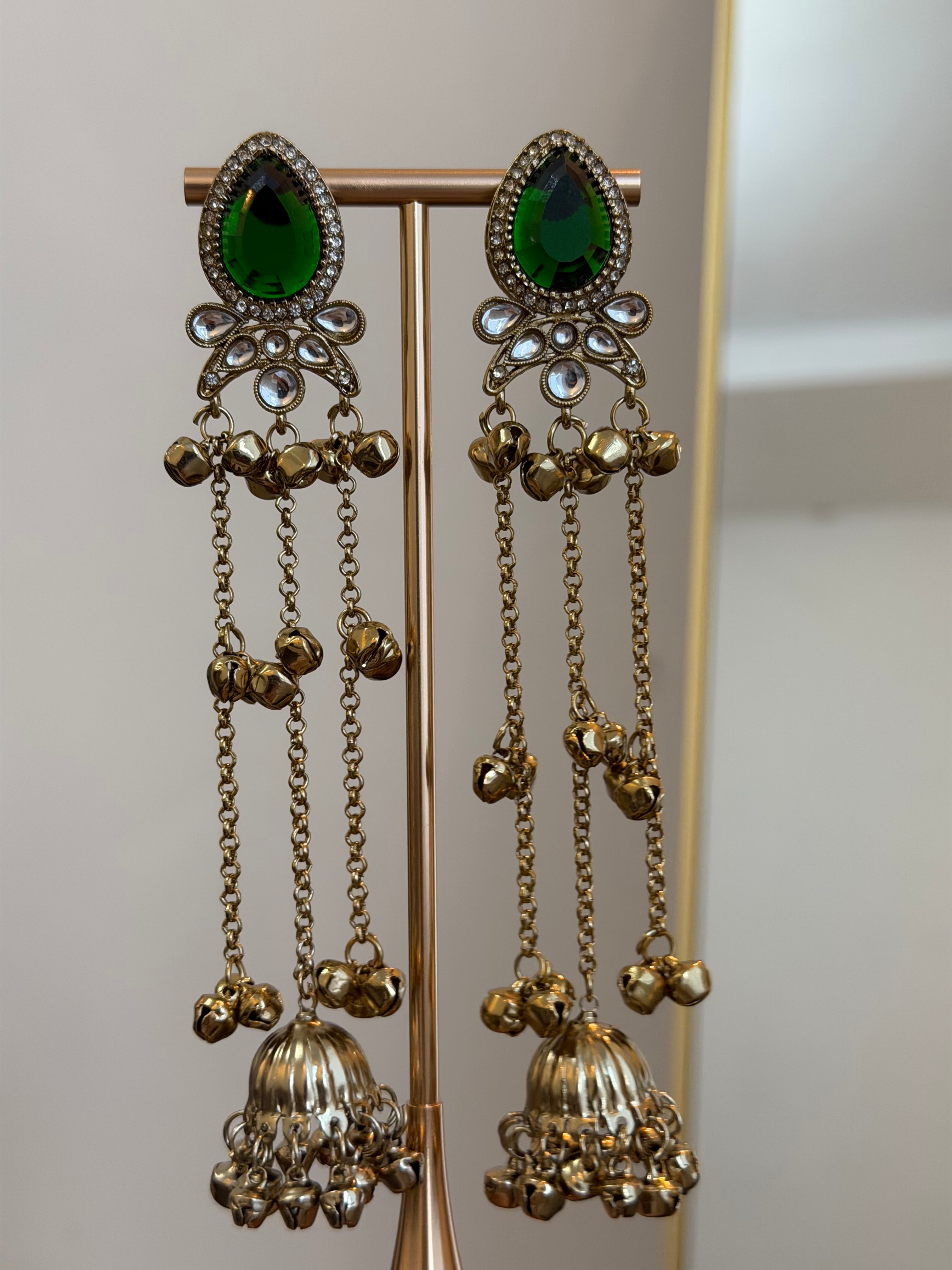 Emerald Noor Jhumkas ✨
