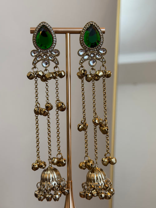 Emerald Noor Jhumkas ✨