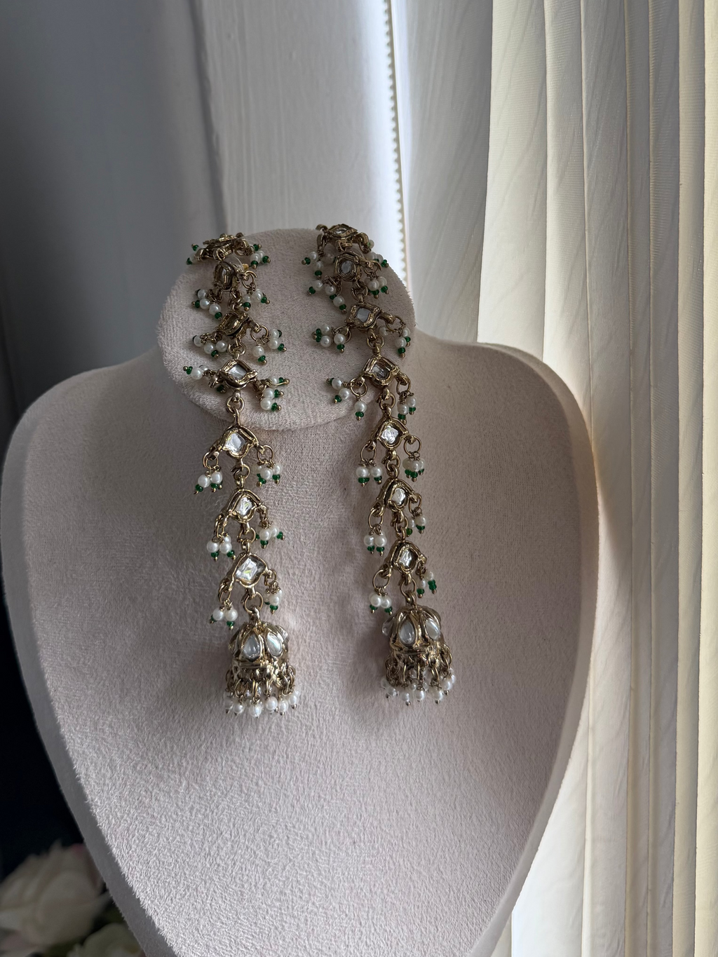 90s Vintage Kundan Jhumkis