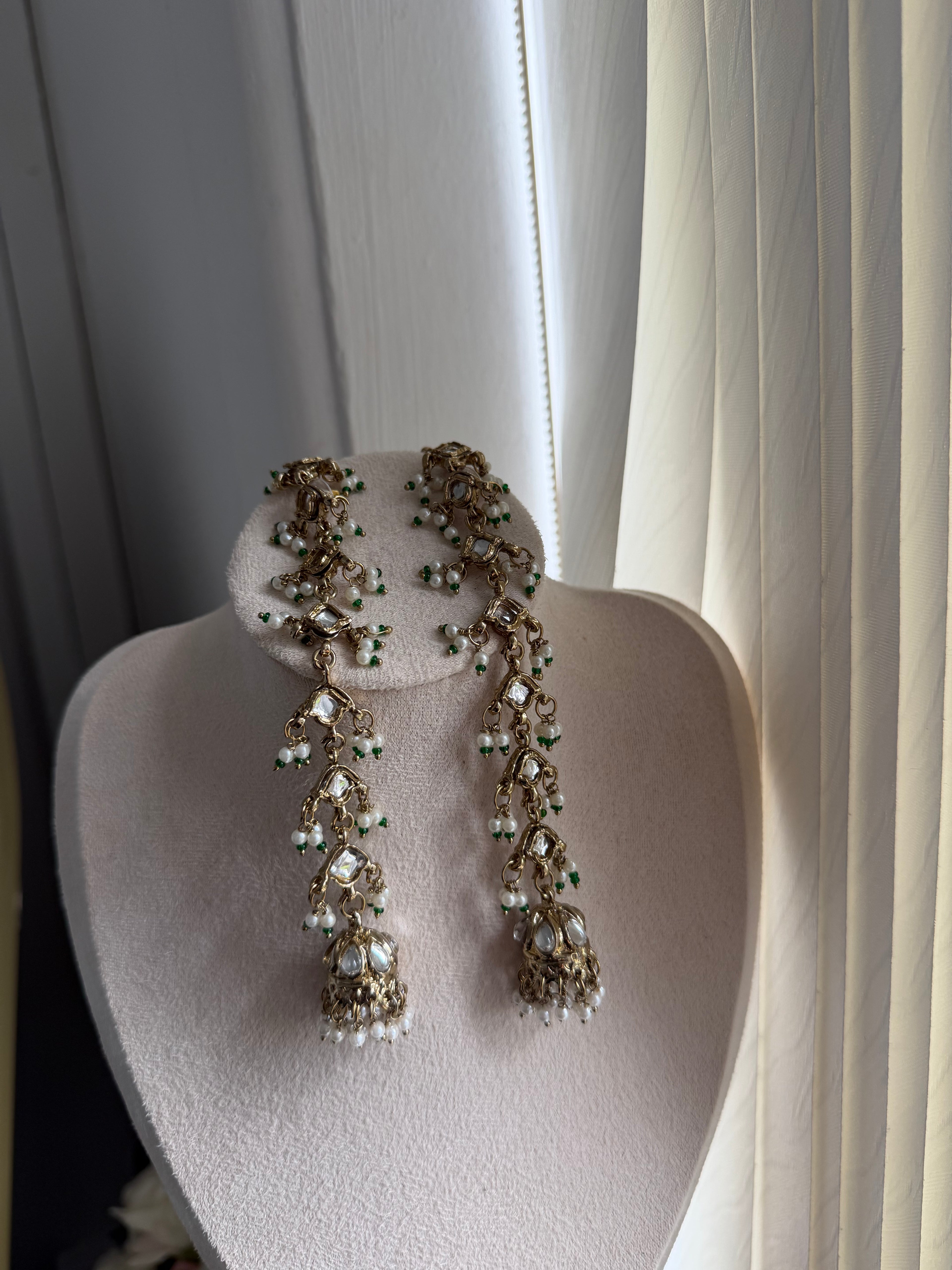 90s Vintage Kundan Jhumkis