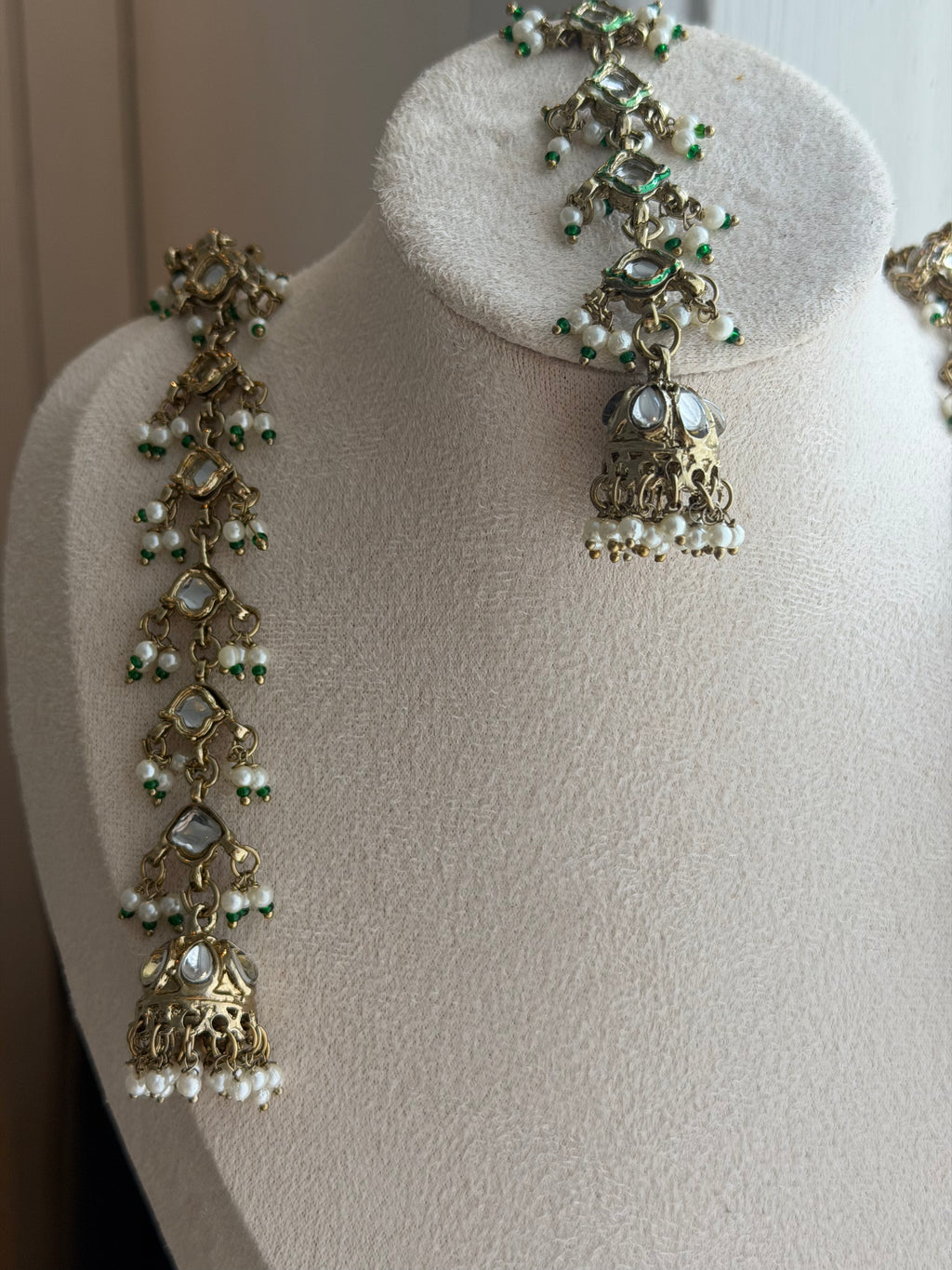 90s Vintage Kundan Jhumka & Tikka Set