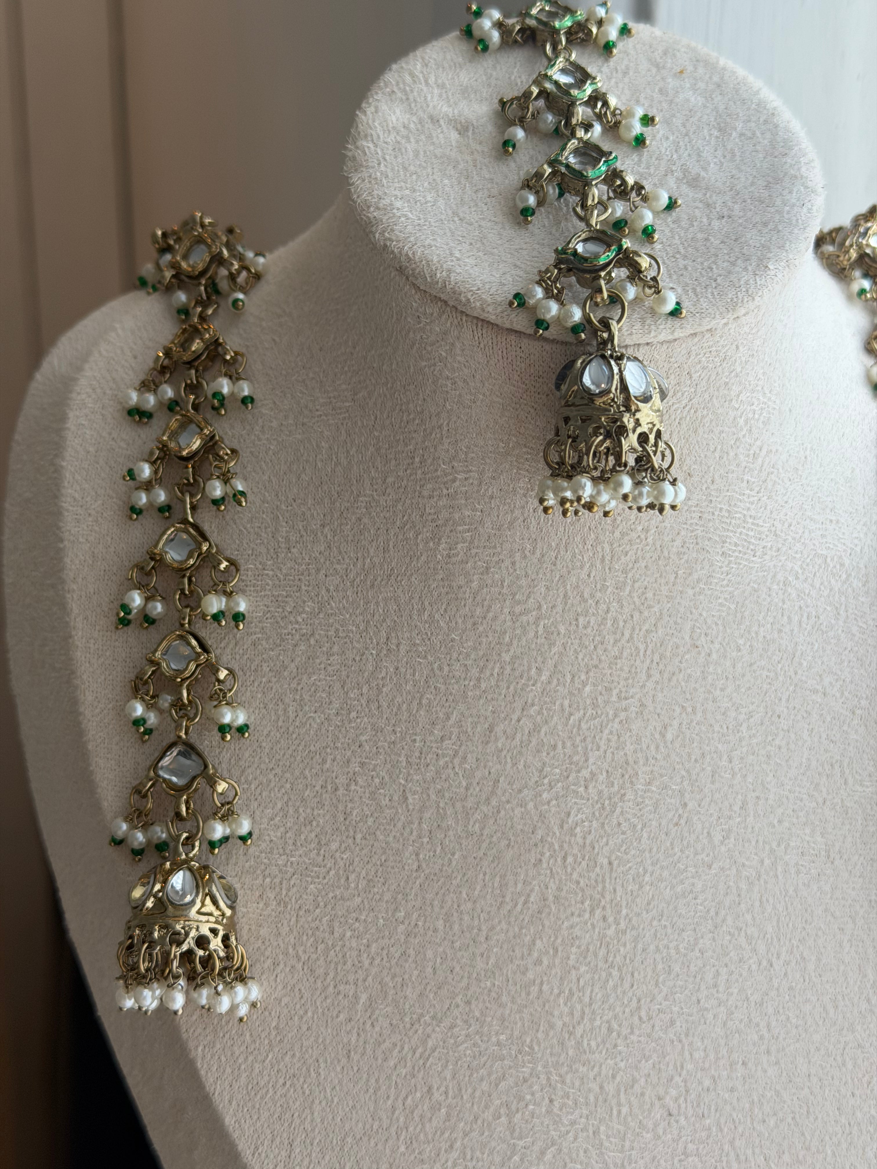 90s Vintage Kundan Jhumka & Tikka Set