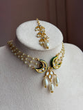 Royal Pearl Kundan Choker Set with Long Earrings